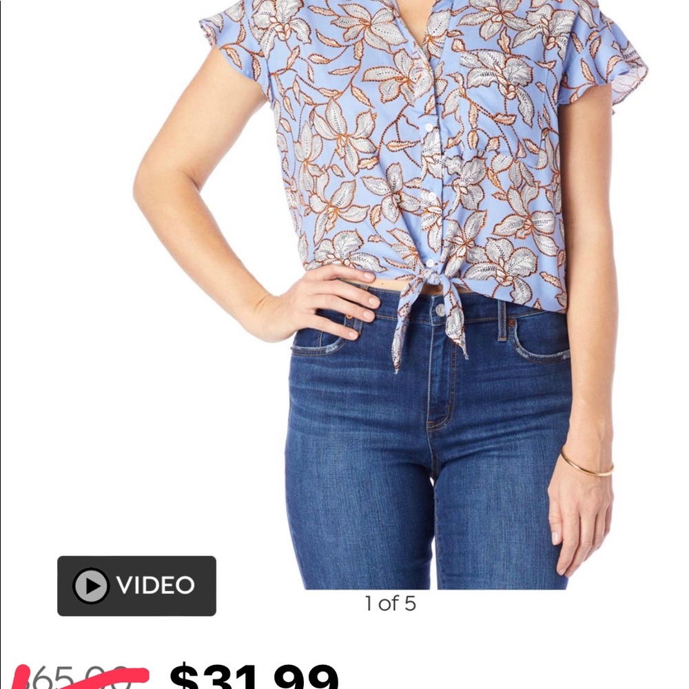 Brand new Jessica Simpson Amazon Floral Bel-air blue top